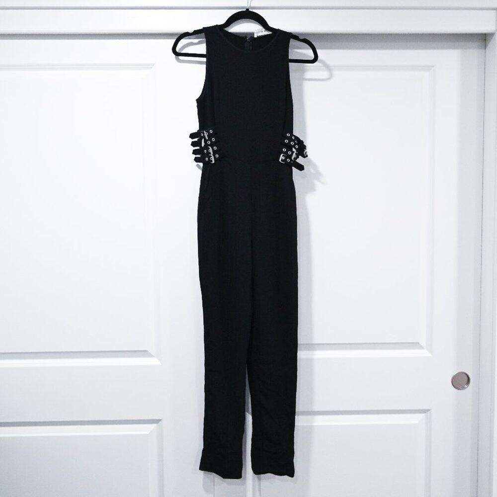A.L.C. Size 2 Black Buckle Straps Detail Sleeveless Jumpsuit